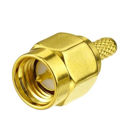 China SMA-Male Crimp RF Connector Brass Gold-plating For RG316 RG174 Cable for sale