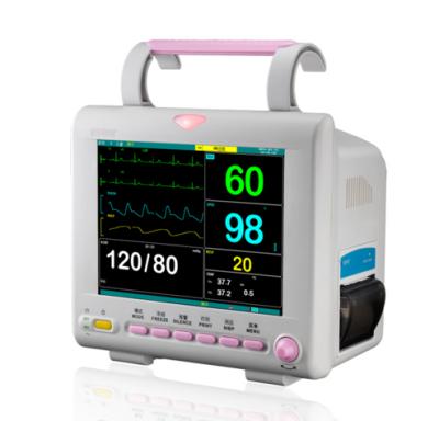 China ECG BP SPO2 RESP Temperature KN-601D Suitable for Mobile Multiparameter 6 Parameter Operation Patient Monitor for sale