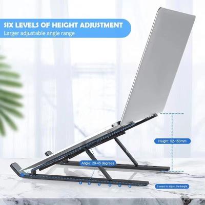 China Adjustable (height) Foldable Notebook Tablet Computer Stand Adjustable Table Laptop Holder Portable Laptop Stand Easy To Carry for sale