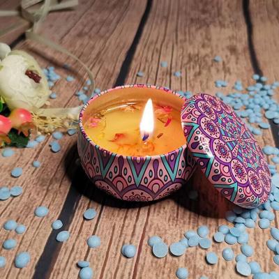 China Gift Box Scented Flower Scented Candles Natural Soy Wax Aroma Candle Gift Set Wholesale Candle Air Fresh for sale