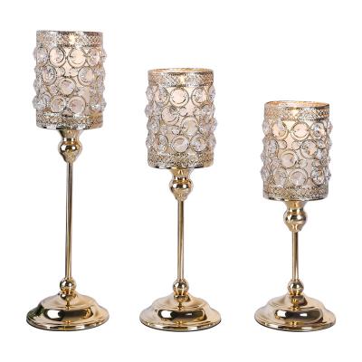 China Decorate the Nordic romantic American crystal candle holder dining room table light crystal glass candle holder European style luxury ornaments for sale