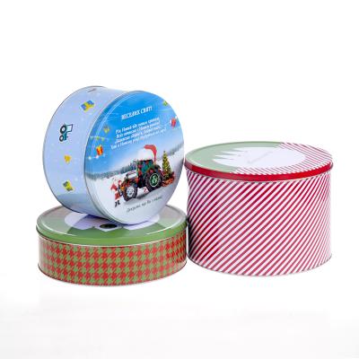 China Recyclable Eight Side High Quality Tin Can Christmas Round Cookie Tins Empty for sale