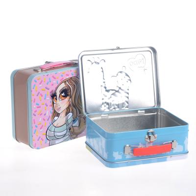 China Custom Printed Europe Large Metal Bag Tin Lunch Box for sale