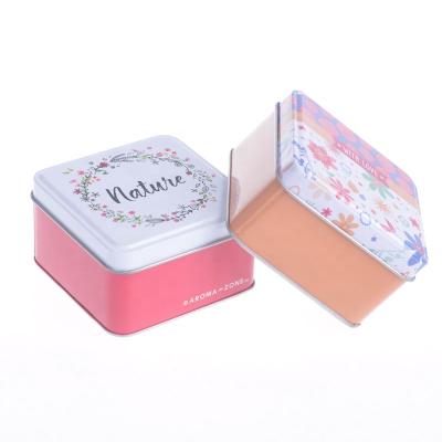 China Recyclable Custom Square Rose Flower Bouquet Gift Set Metal Soap Tin Box for sale