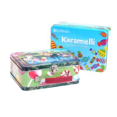 China Wholesale Price Recyclable Rectangular Rectangular Metal Rectangular Candy Box Food Packaging Tin Canister Candy Container China Factory for sale