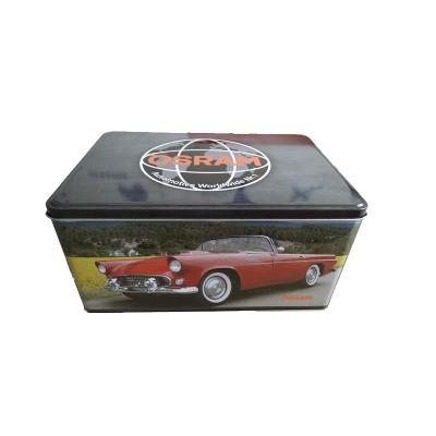 China Recyclable Rectangular Custom Luxury Car Designs Large Rectangular Tin Can Shape Components BSCI Factory for sale