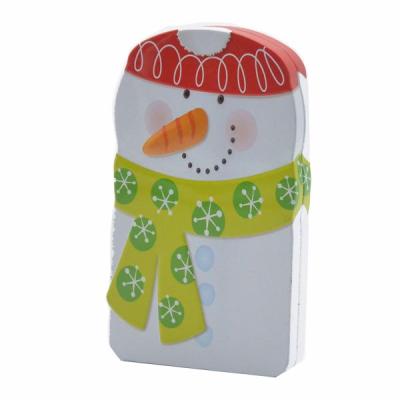 China Recyclable Irregular Holiday And Festival Decoration Snowman Shape Tin Box China Factory Direct for sale