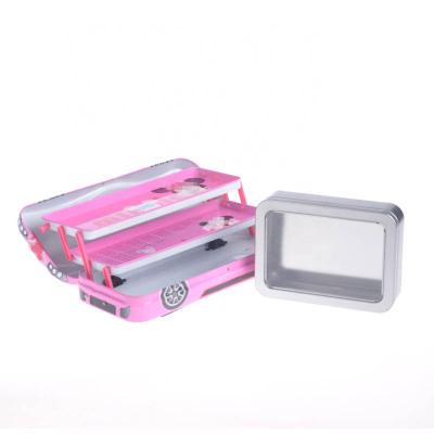 China Packing factory directly and kid's favorite bus shape metal pencil case for sale