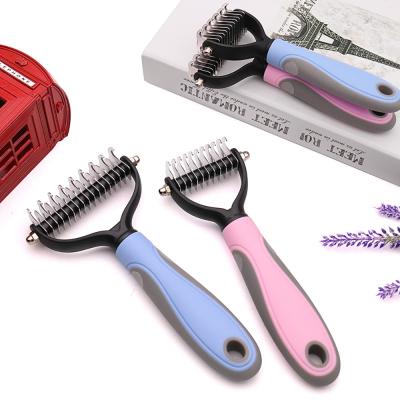 China Pet Rake Brush Comb Cat Grooming Tool Viable Dog Hair Throwing Comb Pet Hair Knot Removal Comb for sale