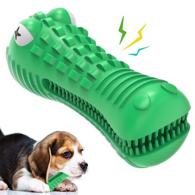 China Best Selling Eco Friendly Viable Crocodile Teeth Toy Dog Chewing Toothbrush Teeth Cleaning Toys for sale