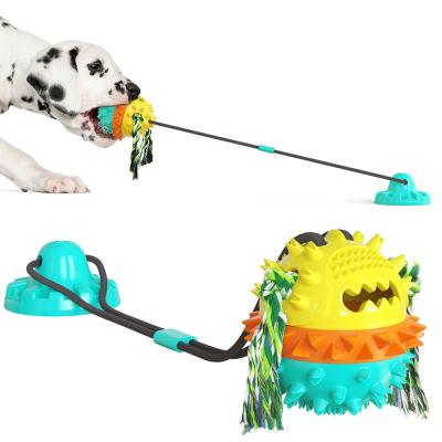 China Viable Pet Supplies Dog Teeth Toothbrush Stick Hard Chew Toys for Dogs Interactive Suction Cup Dog Toy for sale