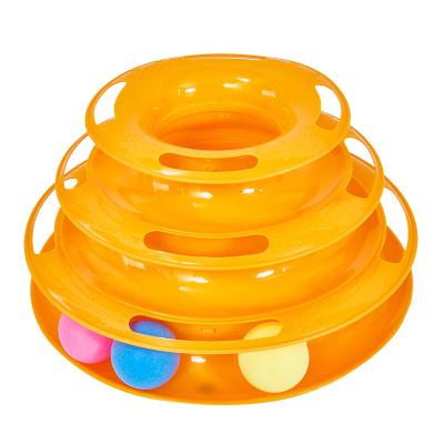 China Liveable Track Cat Toy Amusement Game Circle Interactive Track Ride With Movable Balls Kitty Chase Exercising Cat Ball Toy for sale