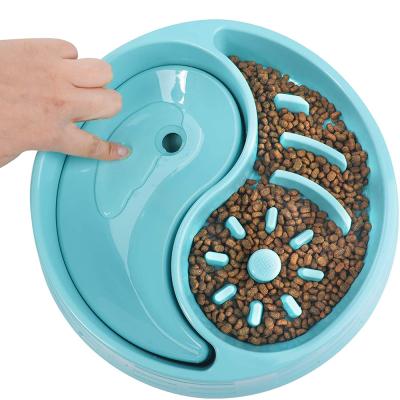 China 2021 Sustainable New Pet Bowl 2 In 1 Water Feeder Dog Bowl Insert Slow Pet Bowl Dog Anti - Swallowing for sale