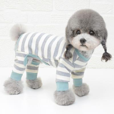 China New Autumn And Winter Warm Pet Sustainable Quadruped Clothes Striped Dog Clothes for sale