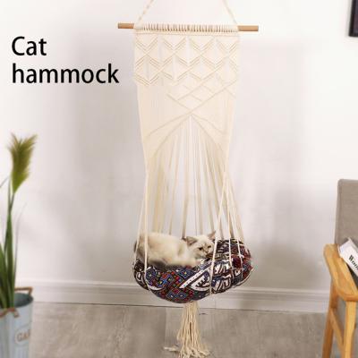 China Sustainable Pet Supplies Soft And Breathable Handwoven Swing Cats Hammock for sale