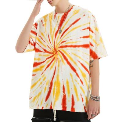 China 2022 Anti-wrinkle Cotton Tie Dye Cotton T-shirt Custom Printing Unisex Short Sleeve Shirt for sale