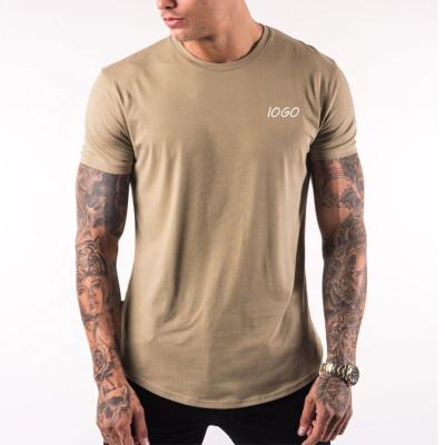 China 2022 Scallop Short Edge T-shirt Gym Anti-wrinkle Crewneck Design Sleeve Fit Logo Printed Slim T-shirt For Men for sale