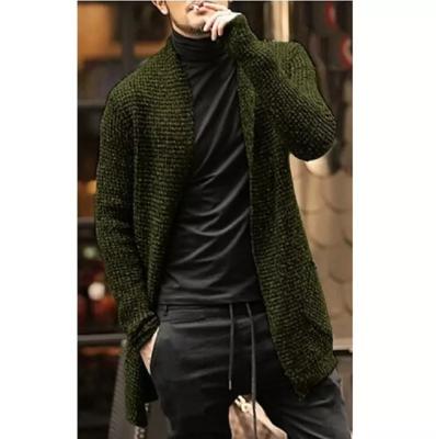 China China Factory Long Sleeved Wool/Cashmere Blends Cotton Blend Acrylic Casual Plain Knitted Long Cardigan Sweater Men for sale