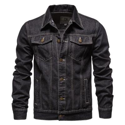 China Fashionable Button Front Denim Jacket Bulk Wholesale Casual Jeans Jacket Viable Fashionable Outerwear For Men for sale