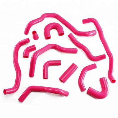 China Automotive Parts Silicone Radiator Hose Kit Automotive Flexible Silicone Rubber High Temperature Pink Hose for sale