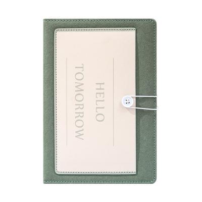 China Custom A5 Hardcover Planner Notebook Button Notepad Gift Box PU Hardcover Creative Leather Notebook Customized Logo for sale