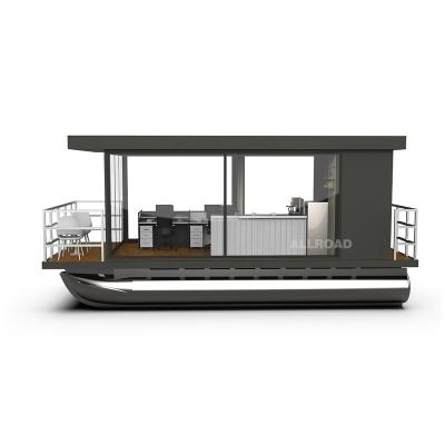 China 2023 New Design Stainless Fabricated Aluminum Pontoon Houseboat Catamaran for sale