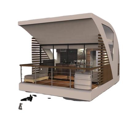 China Stainless Fabricated Houseboat Manufacturer Modern Luxury Floating Prefab Houseboat On Water for sale