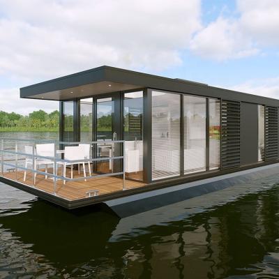 China New Design Offshore Houseboat Stainless Fabricated Aluminum Pontoon Houseboat for sale