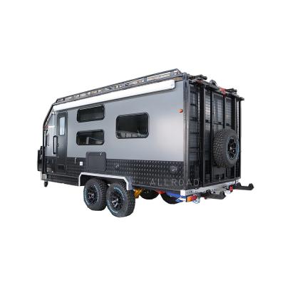 China Mobile Travel Trailer 6 Berth Travel Off Road Toy Transporter Us Pop Up Professional Camper Trailer Motorhomes Canopy Caravan For Sale Qatar for sale