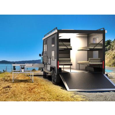 China Popular Mobile Caravan Toy Hauler Camper Travel Trailer Sale Travel Trailer With Slide Kitchen for sale