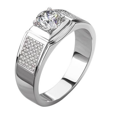 China TRENDY Husky Full Star 1 carat wedding Diamond Jewelry 925 sterling silver ring for men for sale