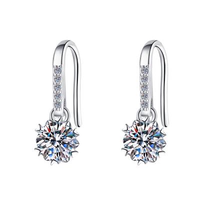 China TRENDY snowflake fringe 925 sterling silver jewelry moissanite earrings wholesale for sale