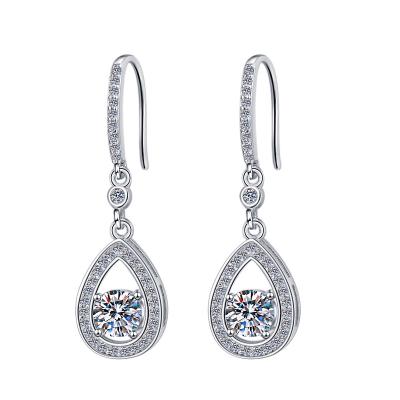 China Cute 925 sterling silver Fine jewelry gold plated stylish sweet Moissanite earrings for sale