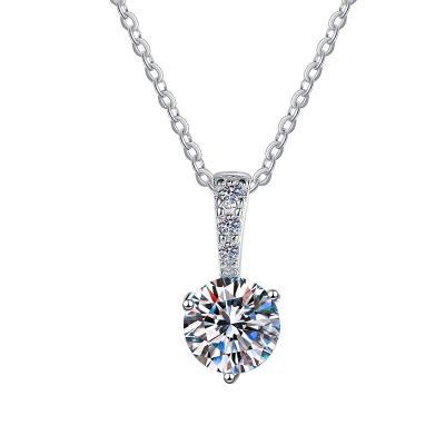 China CLASSIC Classic women's wedding unique design 925 silver jewelry Moissanite necklace for sale