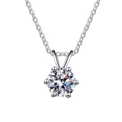 China TRENDY Husky six claw Pendant women's fashion simple 925 silver jewelry Moissanite necklace for sale