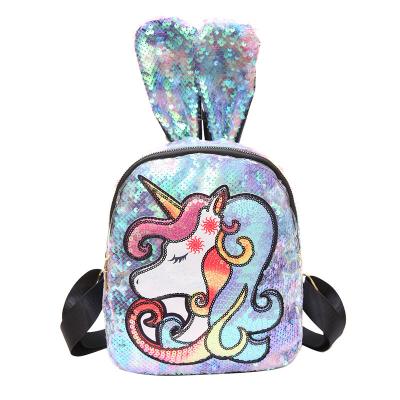 China Cute Magic Sequin Shiny Anti-theft Mini Unicorn Backpack for Girls for sale