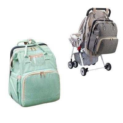 China Luxury Travel Backpack Mom Backpack Baby Diaper Bag Changing Bed for sale