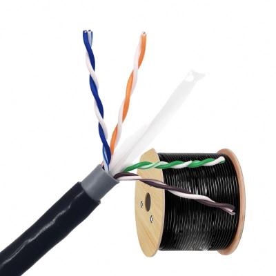 China 305M 24awg outdoor 1000ft outdoor 23awg 4 pair double jacket cat5e cat6 utp lan cable CAT6 PE+PVC for sale