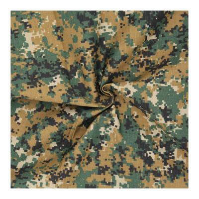 China T/C 80/20 Shrink-resistant 250GSM ripstop printed camouflage fabrics print online ready sale 16*16 108*56 250gsm high quality factory price for sale