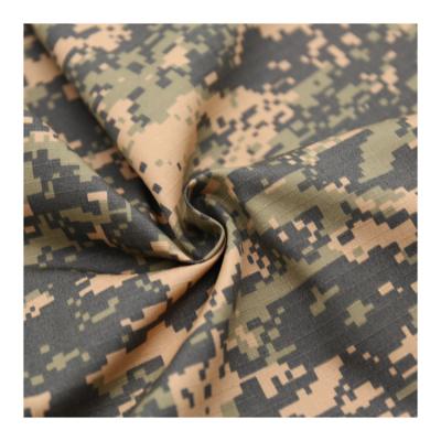 China T/C 80/20 Shrink-resistant 195GSM ripstop printed 80%polyester 20%cotton 21*21 108*58 camouflage print military uniform China factory for sale