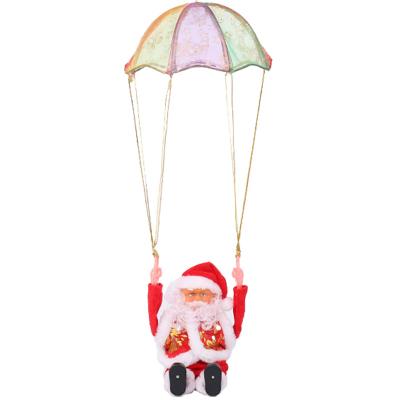 China Plastic And Plush Electric Parachute Somersault Music Santa Christmas Toy Gift for sale