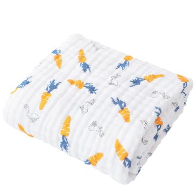 China Wholesale Cotton Baby Blanket Six-Layer Folded Newborn Baby Comforter for sale