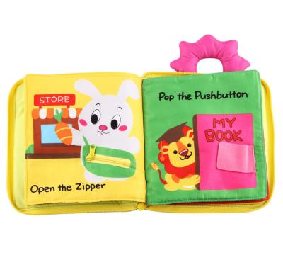 China Soft Earlier Education Touch and Feel Activity Fold Baby Books for Newborn Babies Educational Toy for sale