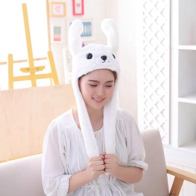 China Premium Color Plush White Color Sea Lions Plush Hat With Movable Ears for sale