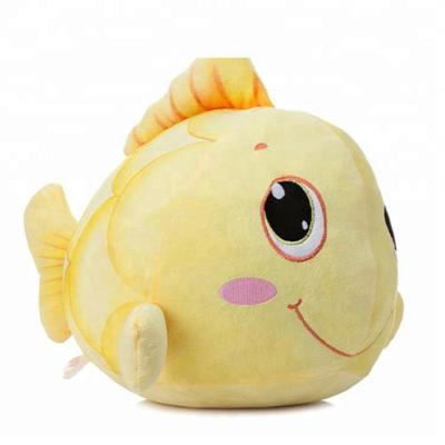 China Kids Toys 20cm Big Eyes Custom Yellow Soft Plush Stuffed Fish Toys for sale