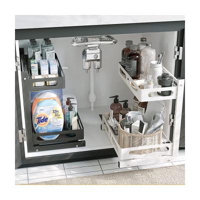 China Wall Mounted Type - 2 Tier Metal Under Sink Pull Out Organizer for sale