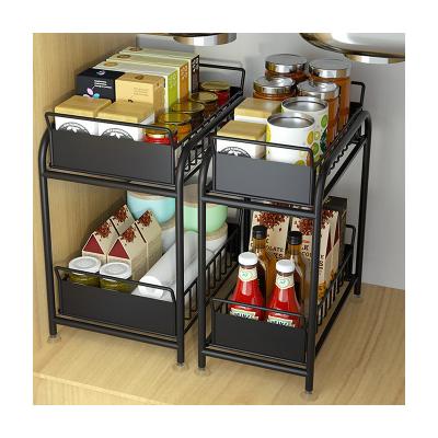 China Newest Factory Price Wall Mounted Type Under Sink Organizer Storage Rack New Drawer Sliding Design for sale