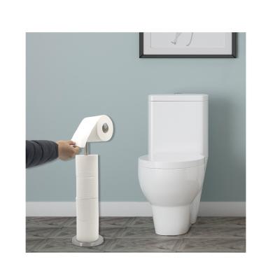 China Custom Modern Free Standing Toilet Paper Holder Toilet Paper Holder 304 Stainless Steel Bathroom Tissue Roll Holder for sale