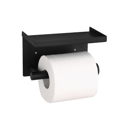 China Wall Mounted Type Cheap Black Toilet Paper Holder Above Roll Toilet Rack Shelf for sale