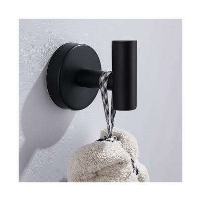 China Wall Mounted Durable Stainless Steel Hat Cloth Hanger Coat Hook Black For Shower Toilet Rail Matte Black for sale